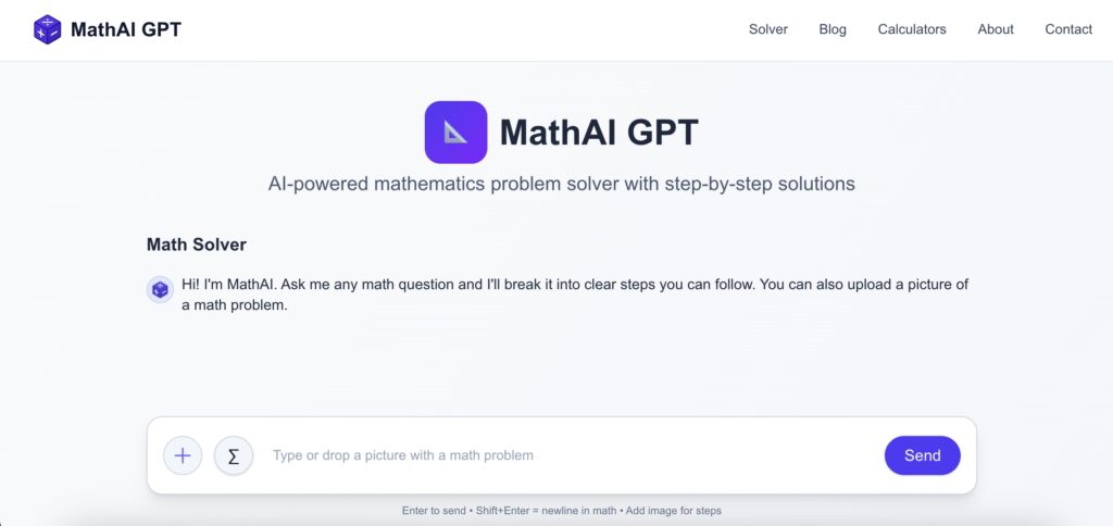 math ai gpt homepage